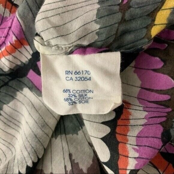 Anthropologie Edme Esyllte Boho Pleated Abstract Floral Sleeveless Blouse 14 - Picture 6 of 6